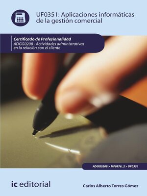 cover image of Aplicaciones informáticas de la gestión comercial. ADGG0208